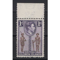 1939 Британские Соломоновы острова** Воины, Оружие аборигенов, Георг VI (SG#61)
