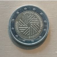 Латвия 2 евро,  2015 Президентство Латвии в Совете ЕС, KM# 173