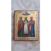 Икона Святые Косма, Дамиан, Вонифатий.
