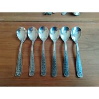 Ложки чайные Хмель, мельхиор. Завод Проминь, СССР