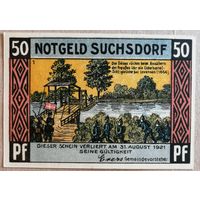 Германия 50 пфеннигов 1921 г Зуксдорф район города Киль (Stadtteil, Suchsdorf), вар. 1, UNC