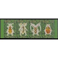 2000 Республика Абхазия 406-409 полоса Насекомые - Жуки