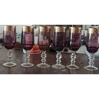 Рюмки высокие Марганцевое стекло