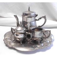 Сервиз кофейный на подносе Эгоист Серебрение