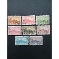 Польша 1919 Полная серия марок "Checiny" "Виды города: POCZTA MIEJSKA" (гашеные с наклейками)