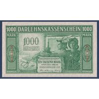 Германия (Ковно), 1000 марок 1918 г, P-R134a (A, 6-значный номер, 1-ая мировая, немецкая оккупация), aUNC+/UNC-
