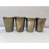 Стопки птички 4 шт метал