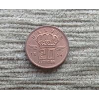 Werty71 Бельгия 20 сантимов 1954 Шахтёр Лампа
