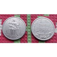 Французская Полинезия 1 франк 1999, UNC. Предложи свою цену или обмен!
