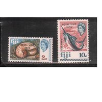 Фиджи-1970(Мих.258-259) , ** , Морская  Фауна,  Рыбы, Раковины, Надп.