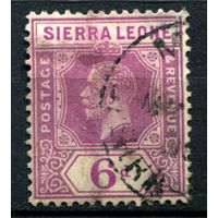 Британские колонии - Сьерра-Леоне - 1912г. - король Георг V, 6 P - 1 марка - гашёная [Mi 88]. #4-B5-118-A-1