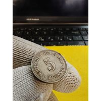 5 пфеннигов 1912 (А). супер монетка. СМОТРИТЕ ДР. МОИ ЛОТЫ. Большая распродажа!