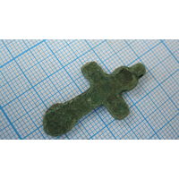 Крестик старинный, нательный. Бронза, литье.