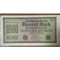 Банкнота 1000 марок 1922 год. Веймарская республика .