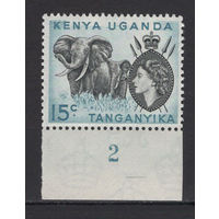 Кения Уганда Танганика 1954** Слоны, Королева Елизавета II  Mi#94