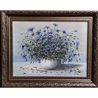 Картина маслом "Васильки"