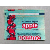 01-289 Обертка фантик от жевачки жевательной резинки Adams Apple Pomme 1970-е