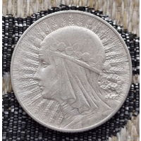 Польша 5 злотых 1932 года. Ядвига. Без буквы монетного двора. Серебро. Предложи свою цену или обмен!