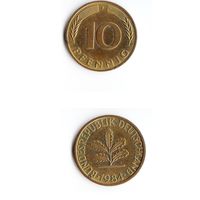 10 пфеннигов Германия 1984 года(F)