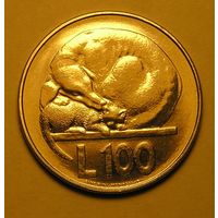Сан-Марино 100 Лиры 1975 Кот и Пёс