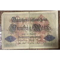 Банкнота 50 марок 1914 год. Германская империя.