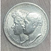 Монета 3 марки 1910 Германия Германская Империя Саксен-Веймар-Эйзенах Свадьба Вильгельма и Феодоры.