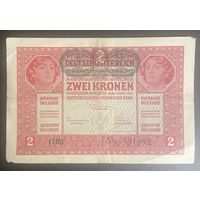 Банкнота 2 кроны 1917 год. Венгрия