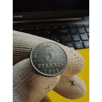 5 пфеннигов 1921 (А). огонь монета. СМОТРИТЕ ДР. МОИ ЛОТЫ. Большая распродажа!