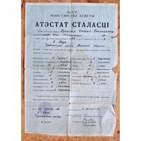 Атэстат сталасці (Аттестат зрелости). Ляды. Чэрвеньскі раен. 1958 г.