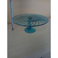 Тортовница, котфетница СССР,  цветное стекло