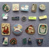 Значки. С новым годом.