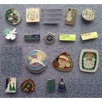 Значки. С новым годом.