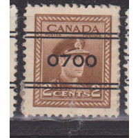 Известные люди личности  Король Гекорг VI Канада 1942 год  лот 16 Предварительное гашение или надпечатка