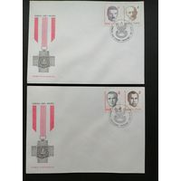 Польша 1991 Три КПД с полной серией марок "Командиры Армии Крайовой" (спецгашение) Mi.3352-3356 каталог 6.00 евро