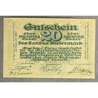 Нотгельд Австрия Штирия , 20 геллеров 1920 год