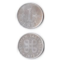 1 пенни Финляндия 1970 года