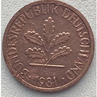 Германия 1 пфенниг 1981 г. G