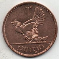 РЕСПУБЛИКА ИРЛАНДИЯ. 1 ПЕННИ 1966. ФАУНА. КУРИЦА И ЦЫПЛЯТА. UNC