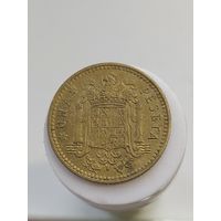 1 песета Испания 1966 года в звезде 1974 лот 45