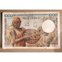 РЕДКАЯ бона!!! Французская Экваториальная Африка и Камерун, 1957 год (выпуск IEAEFEC) 1000 франков