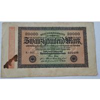 1923 год Германия 20 000 марок