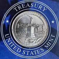 США 25 центов 2011 (Р). Национальный парк Геттисберг.