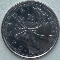 Канада 25 центов 2022 г.