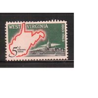США-1963, (Мих.842),  **   , Штат Западная Вирджиния (одиночка)