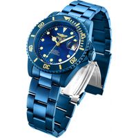 Редкие часы Invicta Pro Diver Automatic Blue Label, новые. Механика, оксидированные корпус и браслет. Водозащита WR 200 м по ISO 22810.