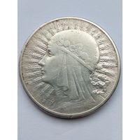 Польша 10 злотых 1932 г.без знака МД,хорошая.