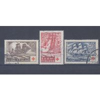 [1740] Финляндия 1937. Красный Крест.Корабли.Парусники. Гашеная серия. Кат.гаш.9 е.