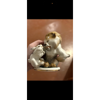 Лев и заяц,фарфор