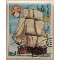 Парагвай 1985. Великие исследователи. Джеймс Кук. Марка из серии
