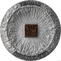 Камерун 2000 франков 2022г. "Метеорит Тенхэм. Координаты". Монета в капсуле; тематическом подарочном футляре; номерной сертификат; коробка. СЕРЕБРО 50гр..